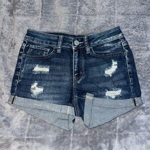 Distressed Denim Shorts